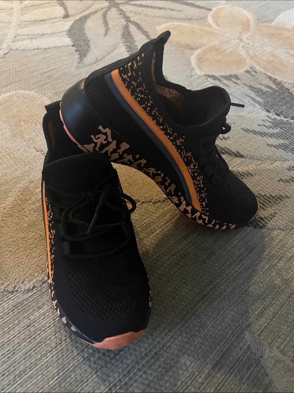 Fashion Nova Black & Orange Women's Slip-On Athletic Sneakers - Picture 2 of 4
